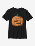 Marvel Logo Pumpkin Youth T-Shirt, BLACK, hi-res