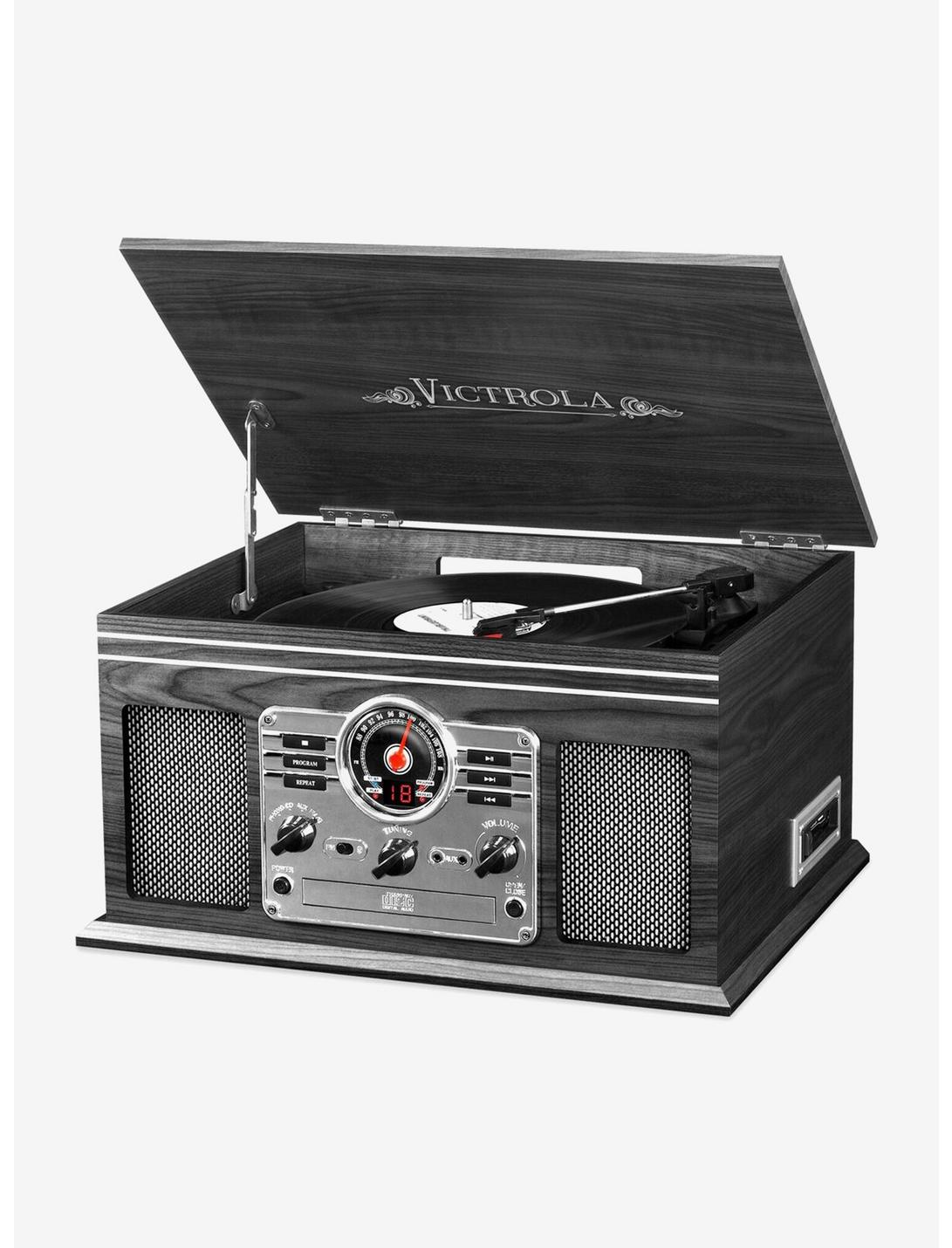 Victrola 6-in-1 Nostalgic Bluetooth Record Player with 3-Speed Turntable Gray, , hi-res