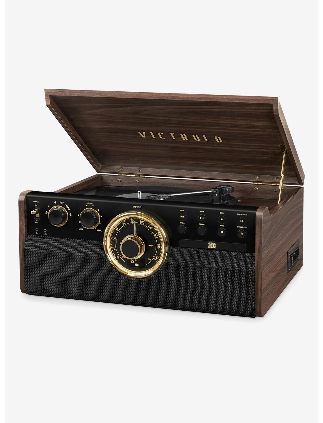 Victrola 6-in-1 Wood Empire Mid Century Modern Bluetooth Record Player Espresso, , hi-res