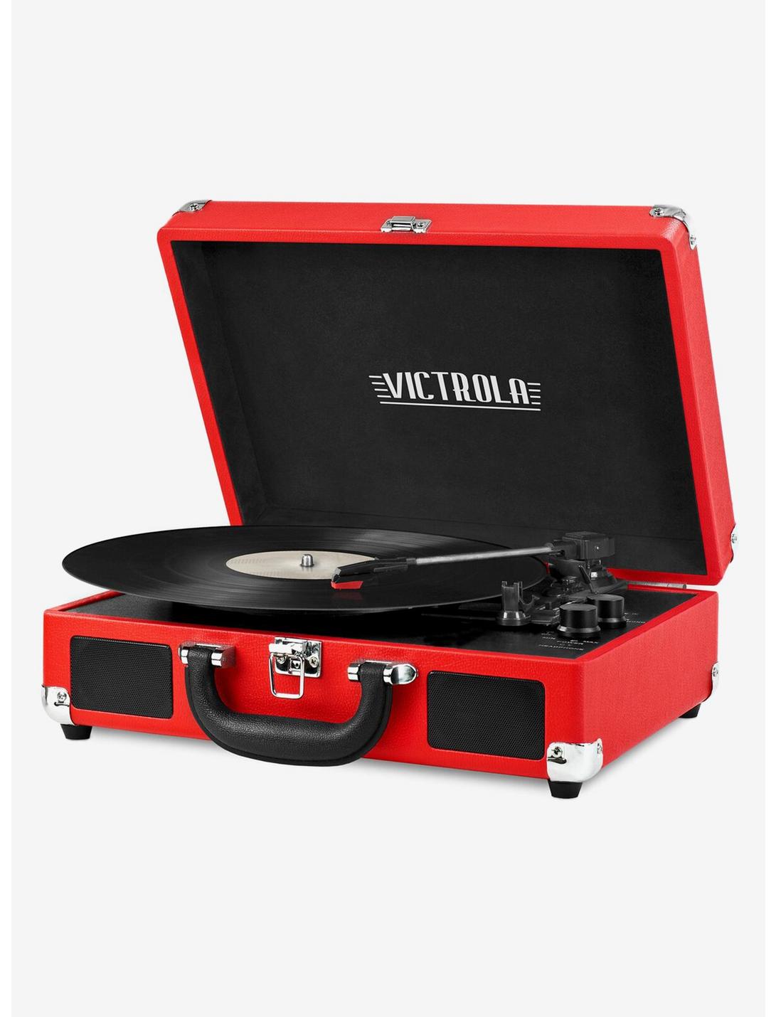 Victrola Bluetooth Suitcase Record Player with 3-Speed Turntable Red, , hi-res
