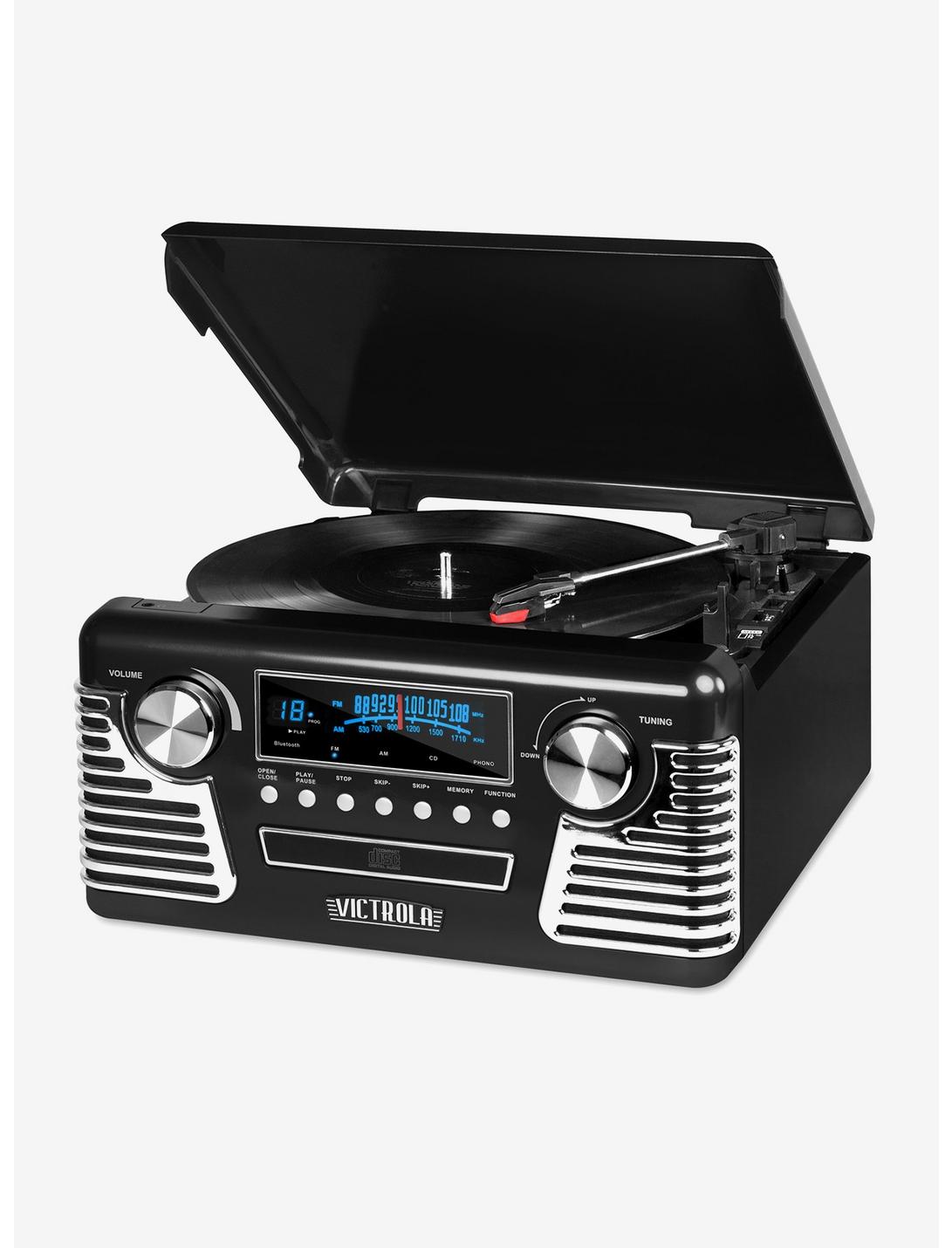 Victrola Retro Record Player with Bluetooth and 3-Speed Turntable Black, , hi-res