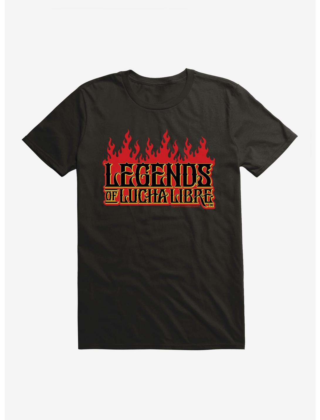Legends Of Lucha Libre Fire Font T-Shirt, BLACK, hi-res