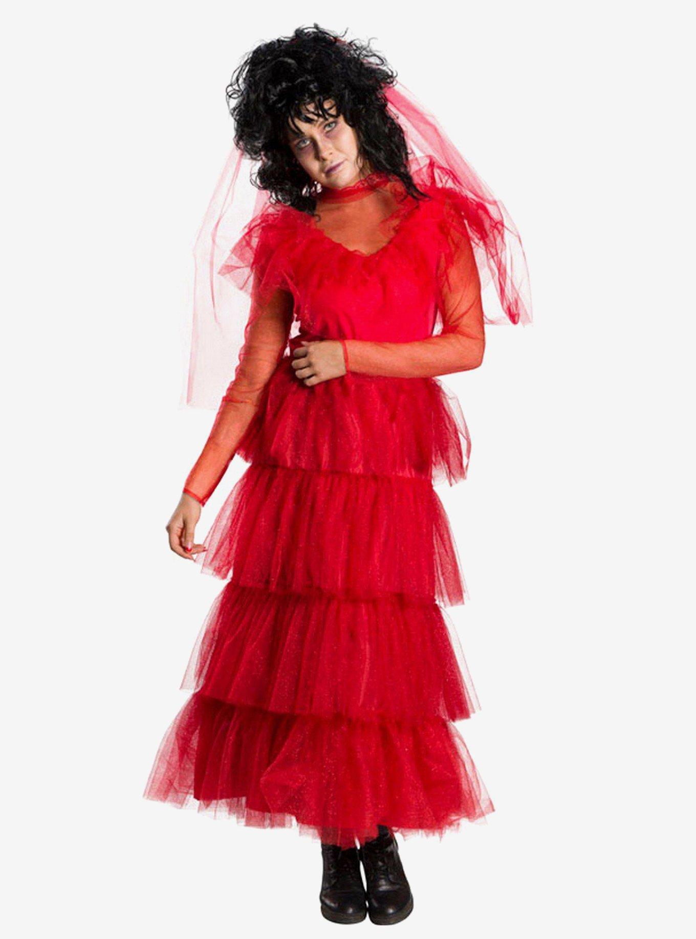 Beetlejuice Lydia Dress, RED, hi-res