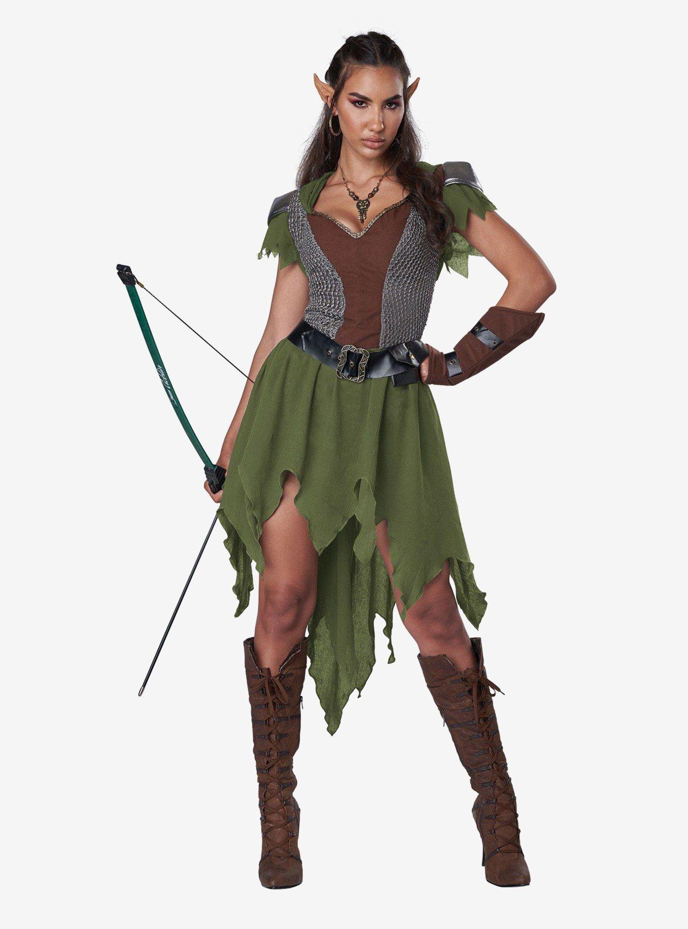 Elven Archer Costume, GREEN, hi-res