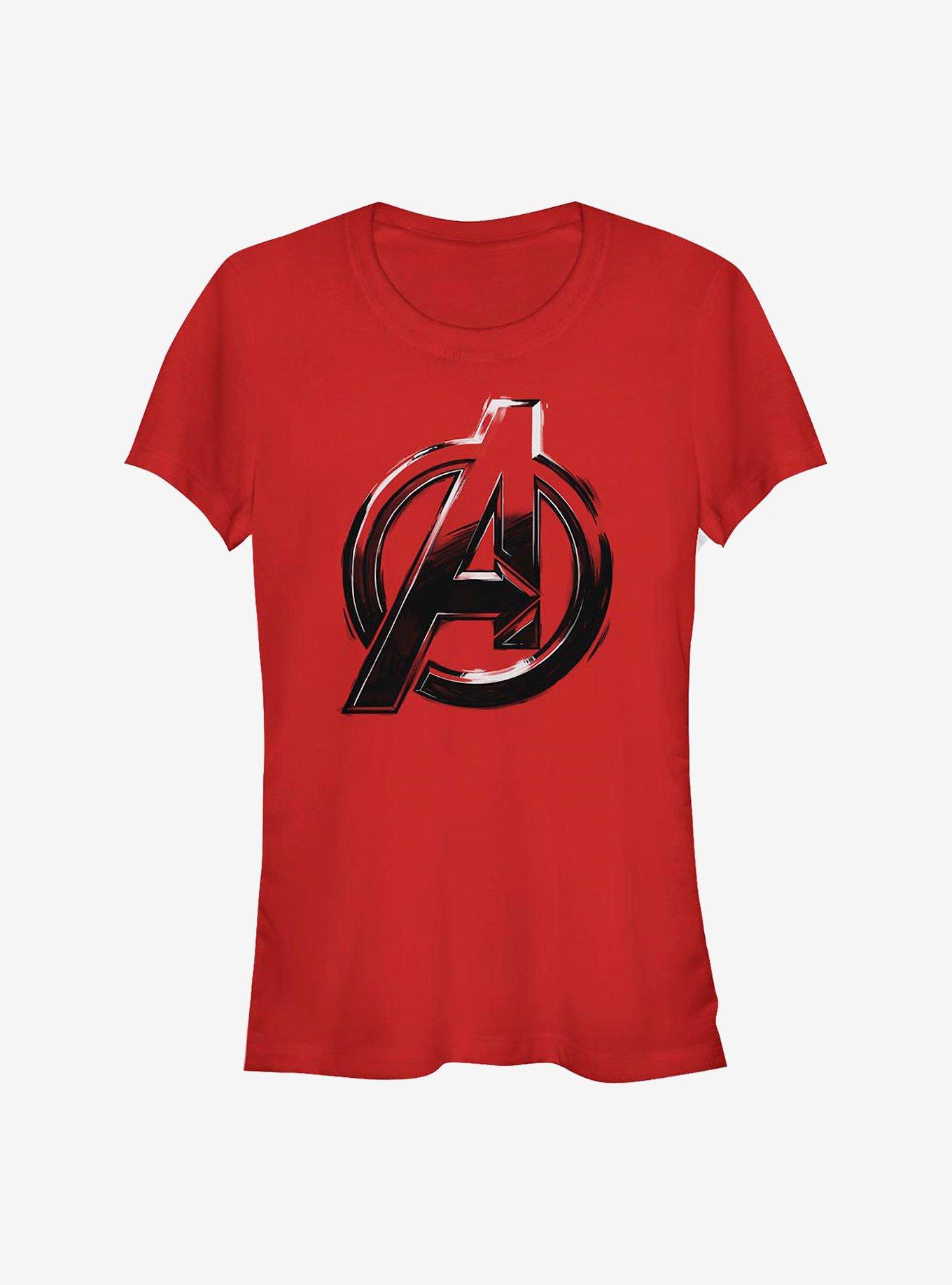 Marvel Avengers Logo Sketch Girls T-Shirt - RED | Hot Topic