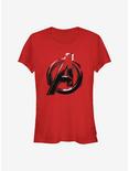 Marvel Avengers Logo Sketch Girls T-Shirt, RED, hi-res