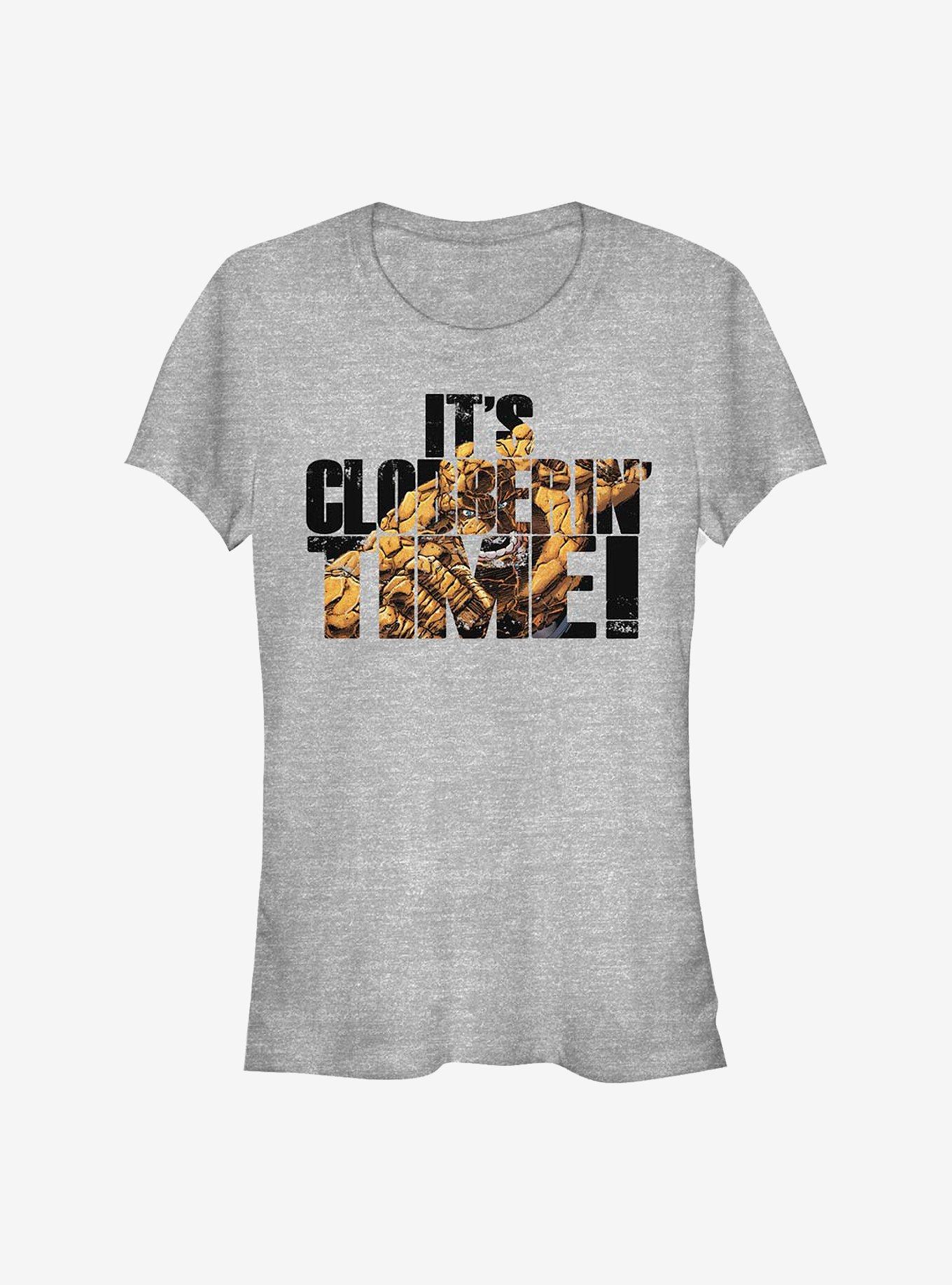 Marvel Fantastic Four Clobberin' Text Girls T-Shirt, ATH HTR, hi-res