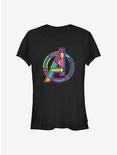 Marvel Avengers Halftone Pop A Girls T-Shirt, BLACK, hi-res