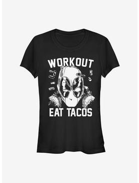 Marvel Deadpool Workout Tacos Girls T-Shirt, BLACK, hi-res
