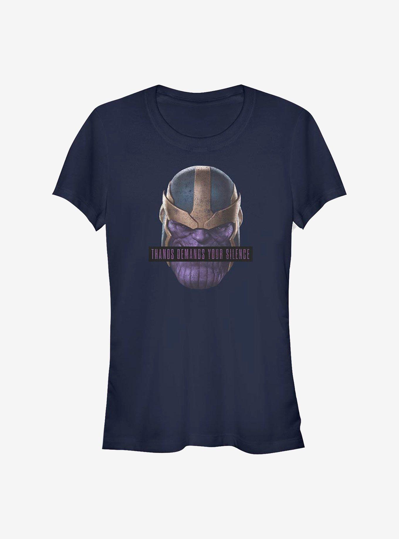 Marvel Avengers Thanos Demands Silence Girls T-Shirt, NAVY, hi-res