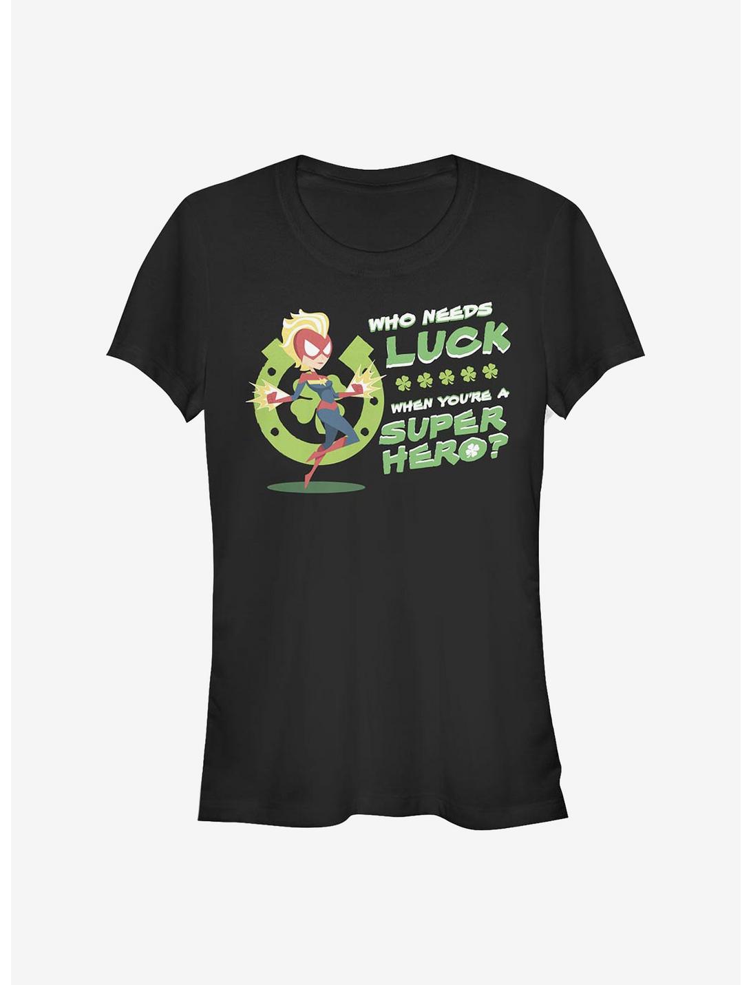 Marvel Captain Marvel Super Cap Luck Girls T-Shirt, BLACK, hi-res