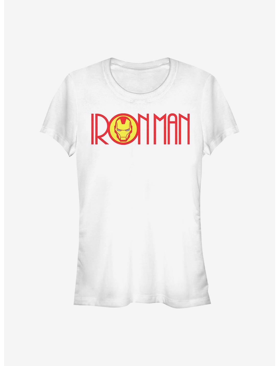Marvel Iron Man Retro Iron Man Logo Girls T-Shirt, WHITE, hi-res