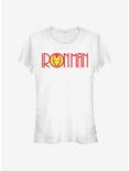 Marvel Iron Man Retro Iron Man Logo Girls T-Shirt, WHITE, hi-res
