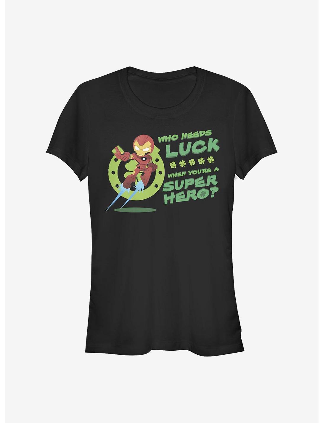 Marvel Iron Man Super Iron Luck Girls T-Shirt, BLACK, hi-res