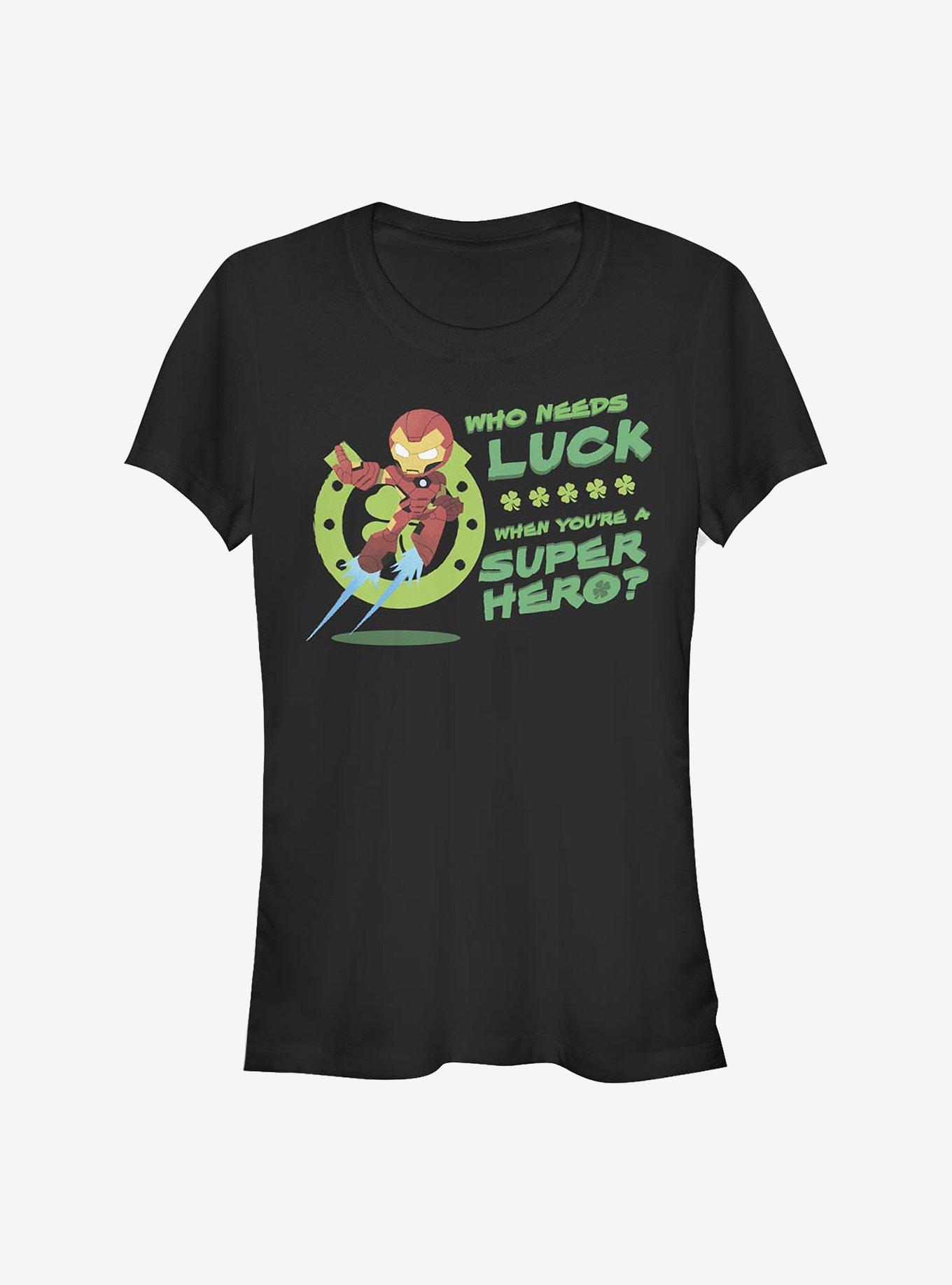 Marvel Iron Man Super Iron Luck Girls T-Shirt, BLACK, hi-res