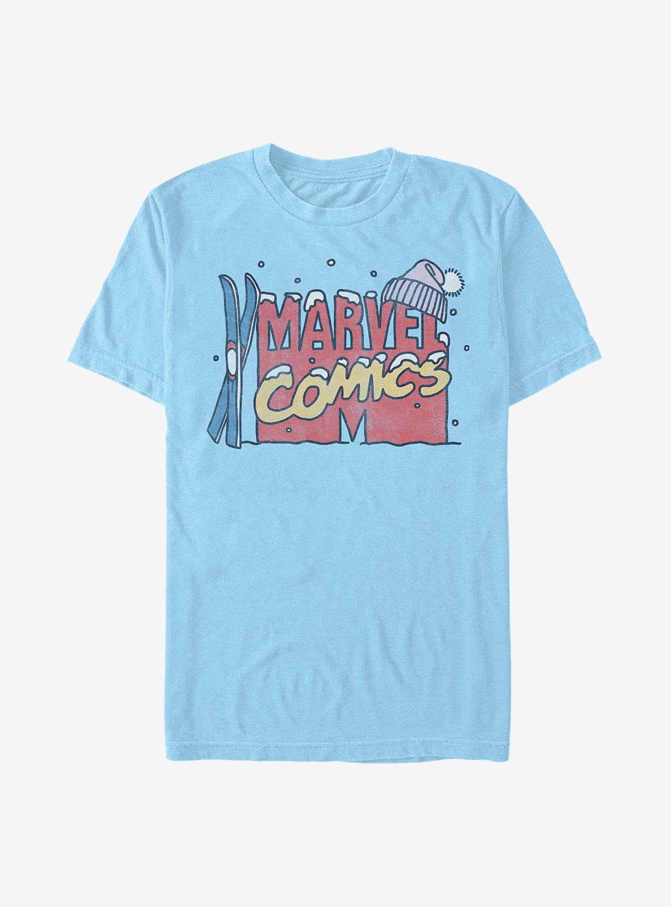 Marvel Snow Marvel Logo T-Shirt, LT BLUE, hi-res