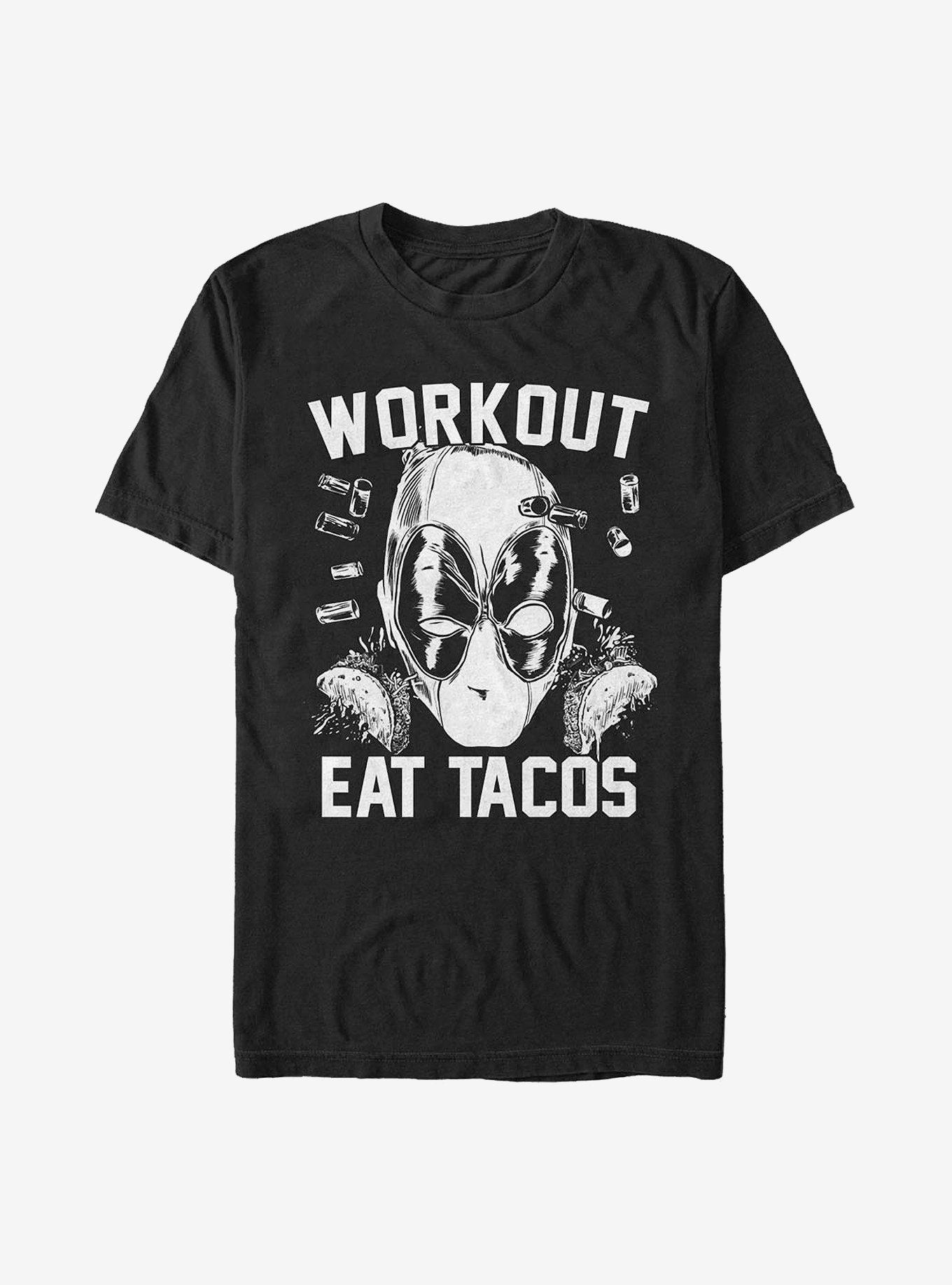 Marvel Deadpool Workout Tacos T-Shirt, BLACK, hi-res