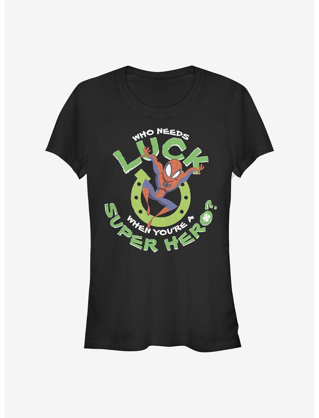 Marvel Spider-Man Super Spidey Luck Girls T-Shirt, BLACK, hi-res