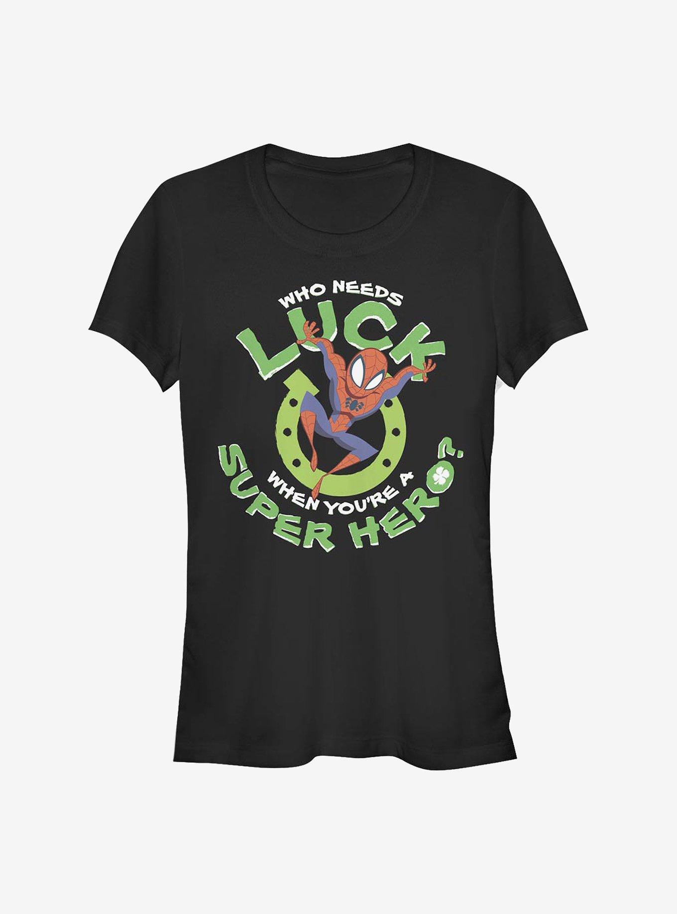 Marvel Spider-Man Super Spidey Luck Girls T-Shirt, BLACK, hi-res