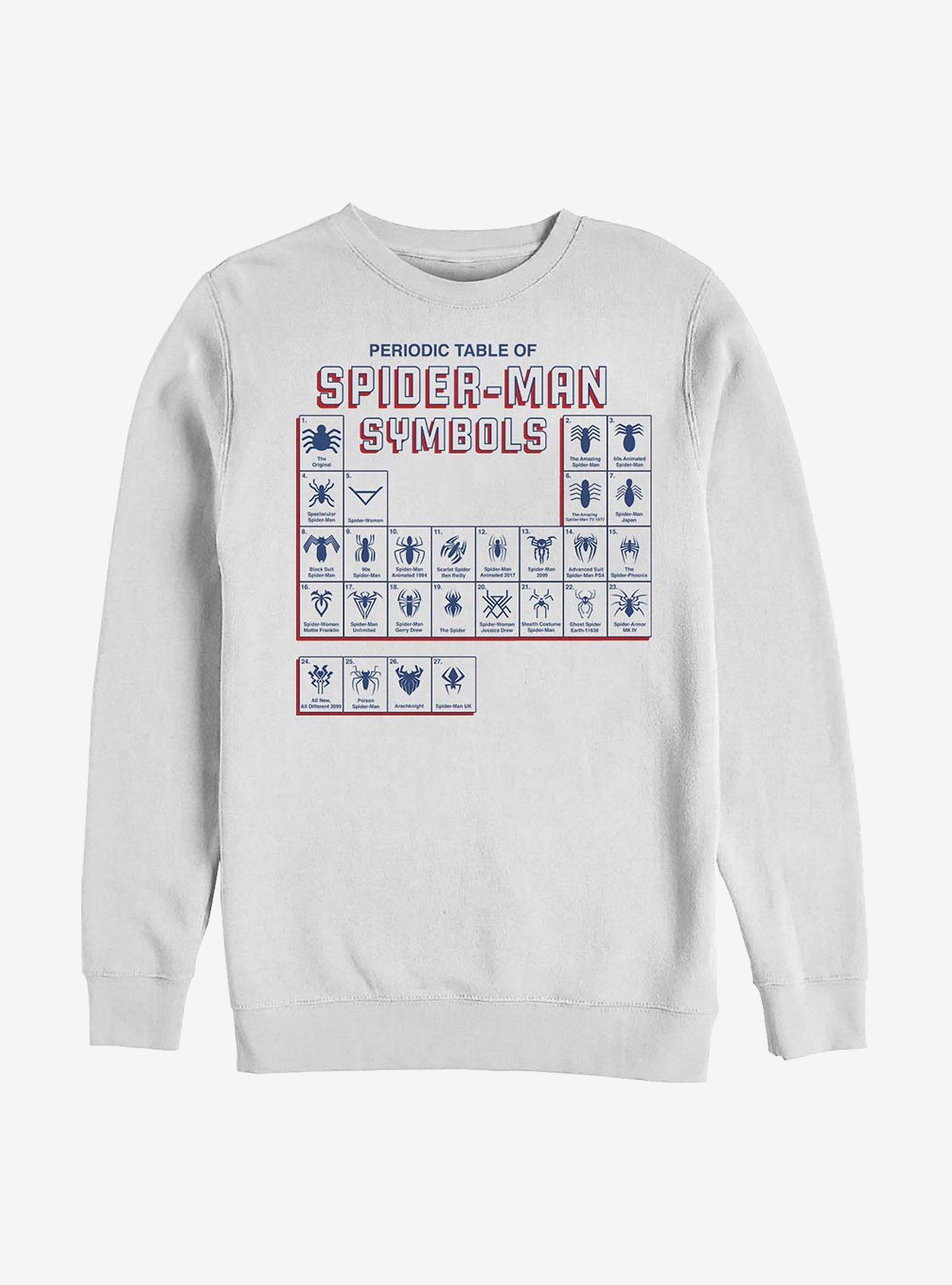 Marvel Spider-Man Spider Icons Crew Sweatshirt, WHITE, hi-res