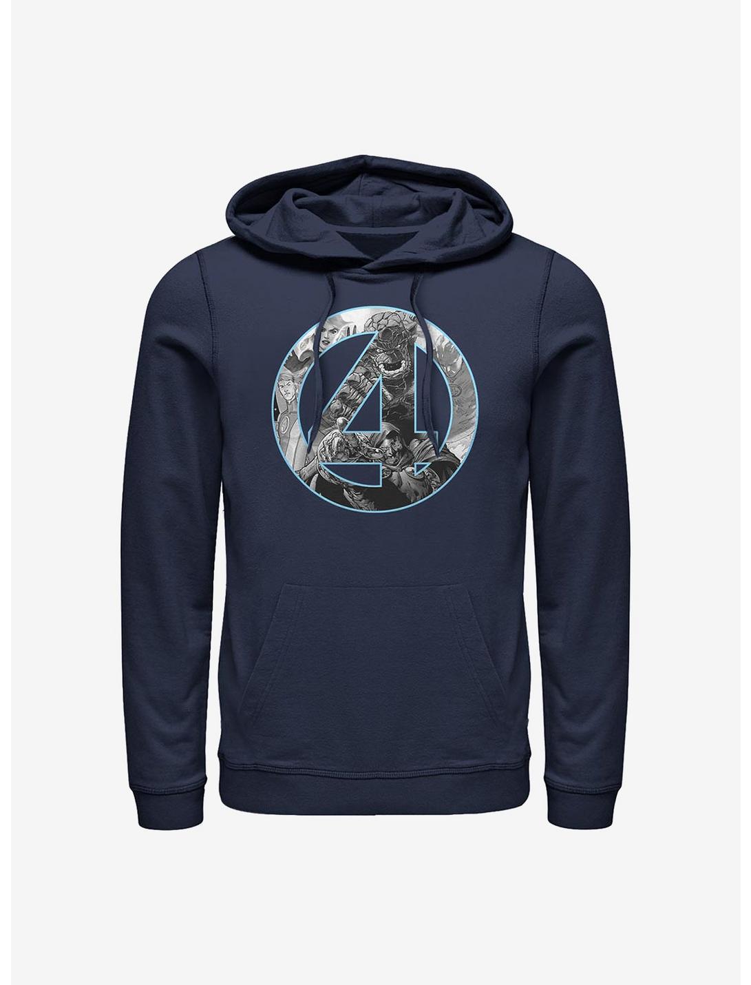 Marvel Fantastic Four Four Badge Hoodie - BLUE | Hot Topic