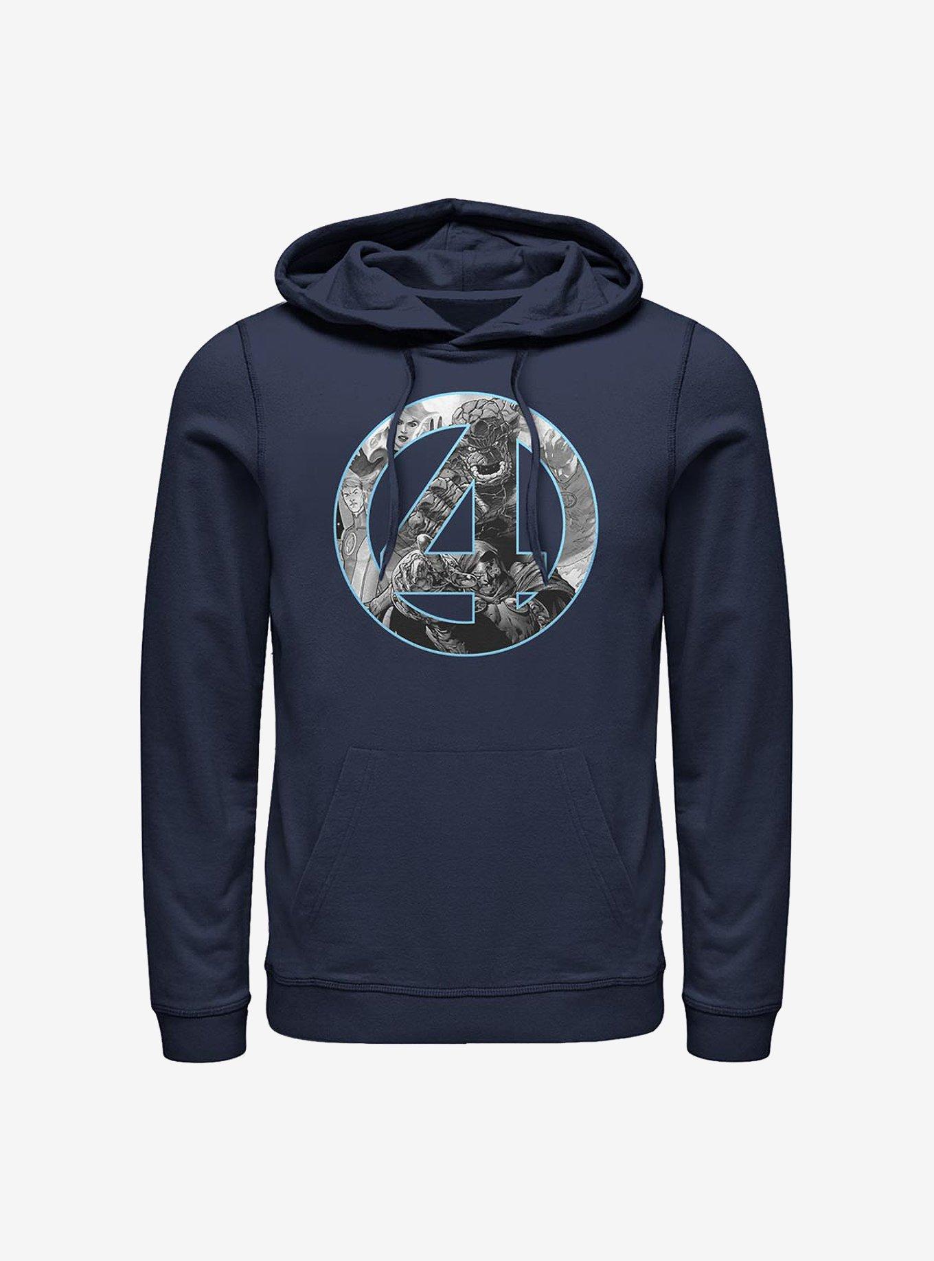 Marvel Fantastic Four Four Badge Hoodie - BLUE | Hot Topic