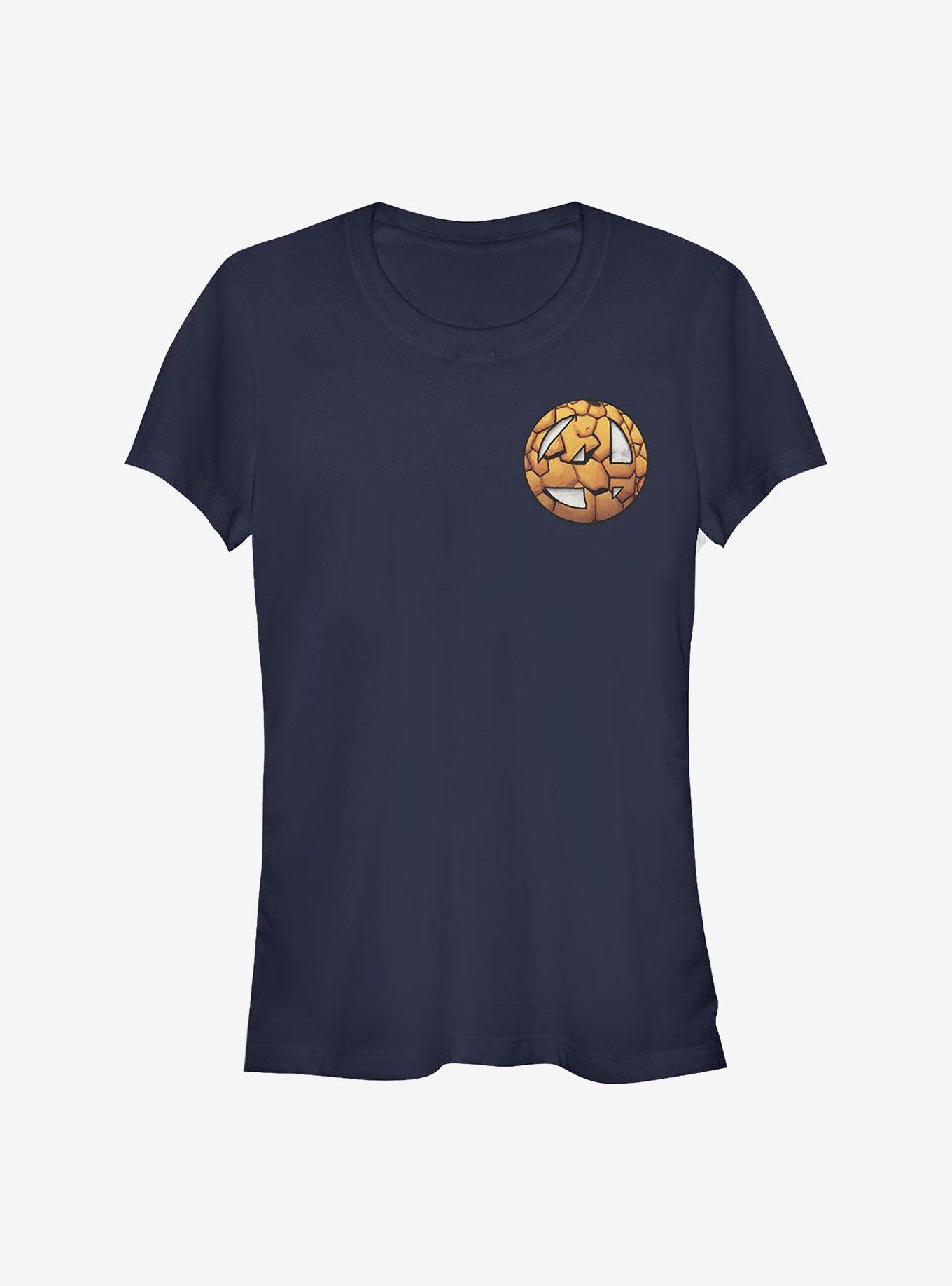Marvel Fantastic Four Thing Logo Girls T-Shirt, NAVY, hi-res