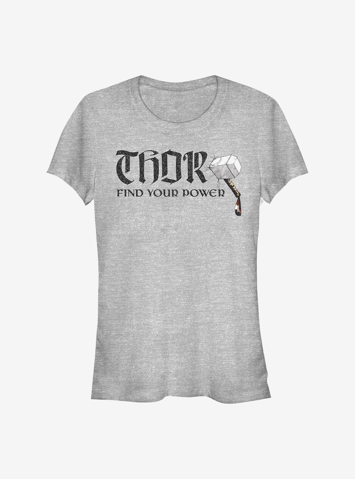 Marvel Thor Power Hammer Girls T-Shirt, ATH HTR, hi-res