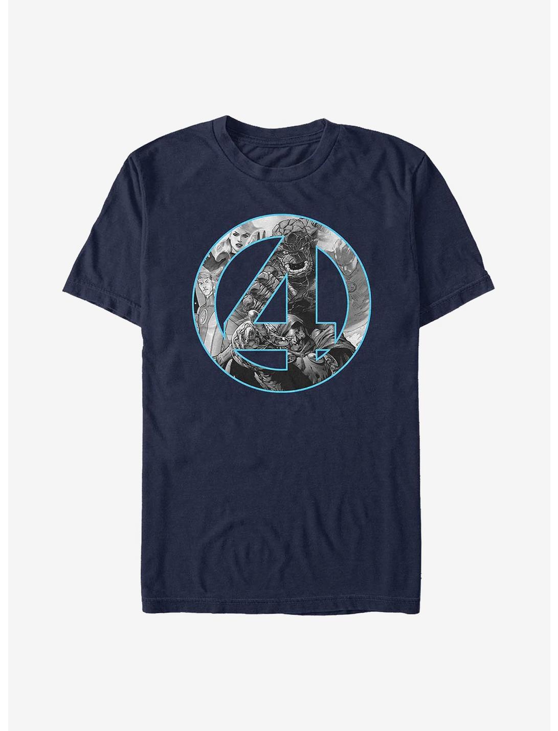 Marvel Fantastic Four Four Badge T-Shirt, NAVY, hi-res