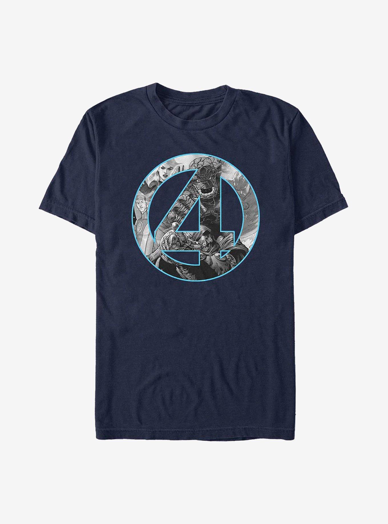 Marvel Fantastic Four Four Badge T-Shirt, NAVY, hi-res
