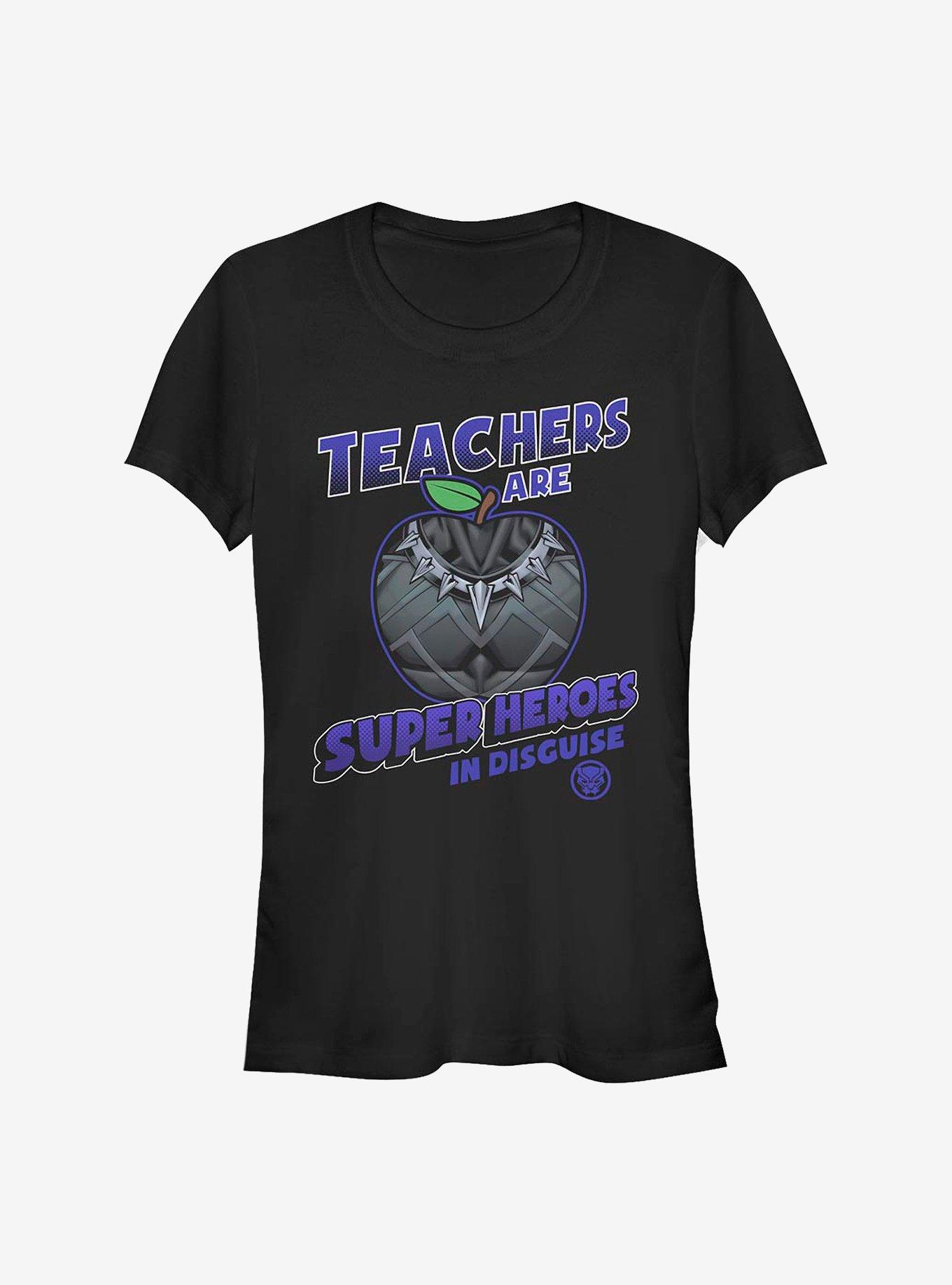 Marvel Black Panther Teachers Are Superheroes Girls T-Shirt, BLACK, hi-res