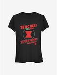 Marvel Black Widow Teachers Are Superheroes Girls T-Shirt, BLACK, hi-res