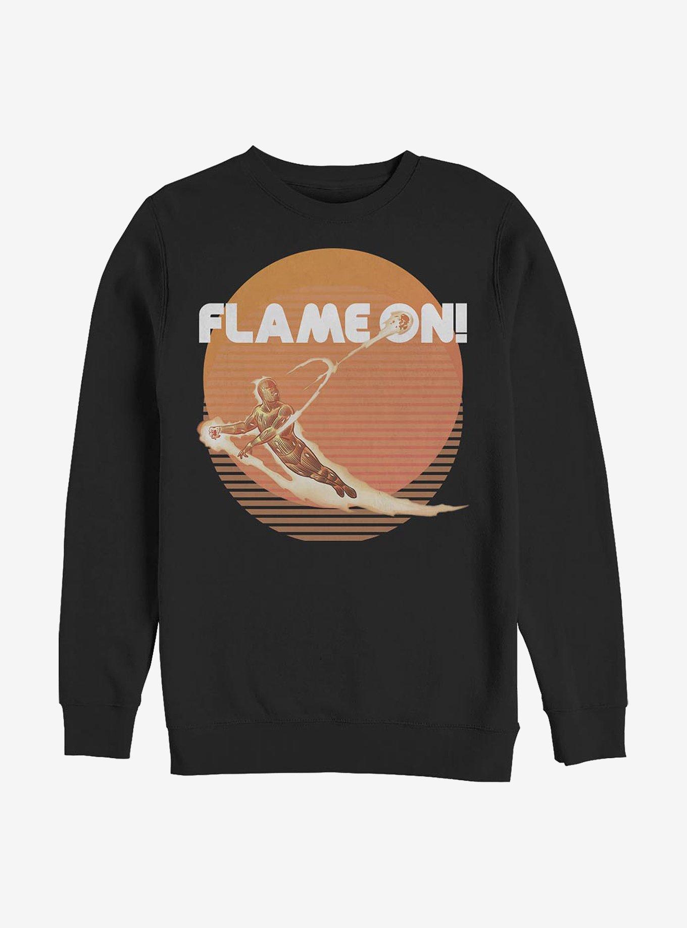 Marvel Fantastic Four Retro Flame Crew Sweatshirt, BLACK, hi-res