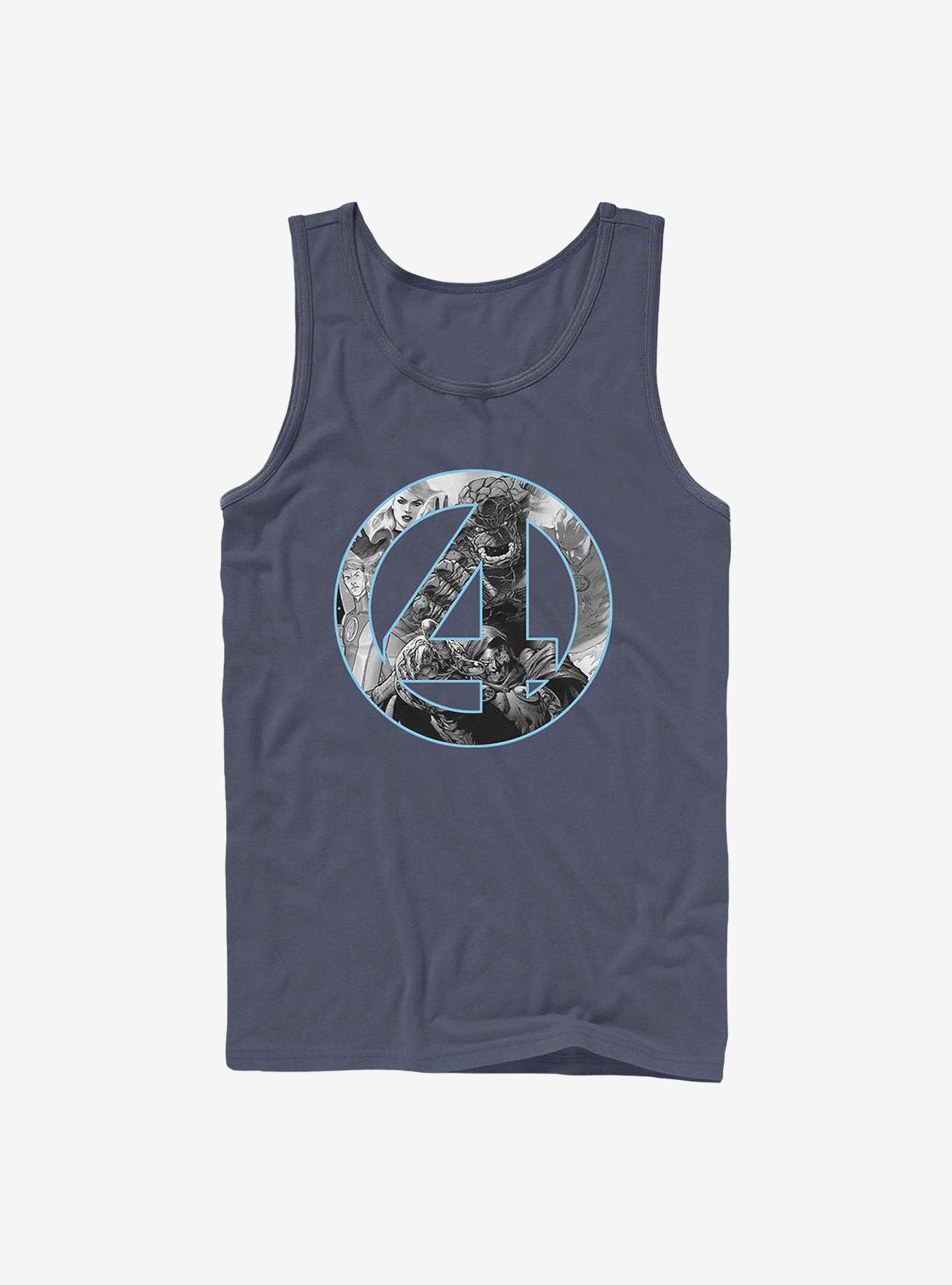 Marvel Fantastic Four Four Badge Tank, NAVY, hi-res