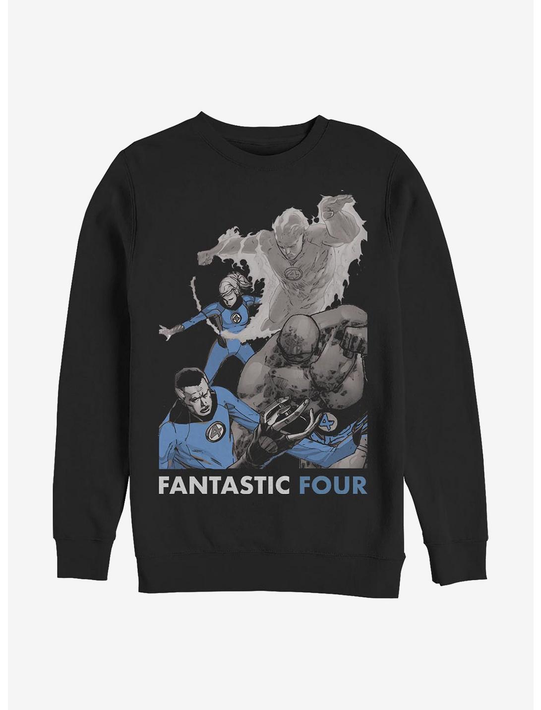 Marvel Fantastic Four The Four Crew Sweatshirt, BLACK, hi-res