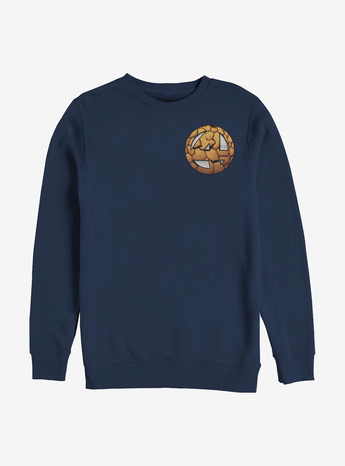 Marvel Fantastic Four Thing Logo Crew Sweatshirt, NAVY, hi-res