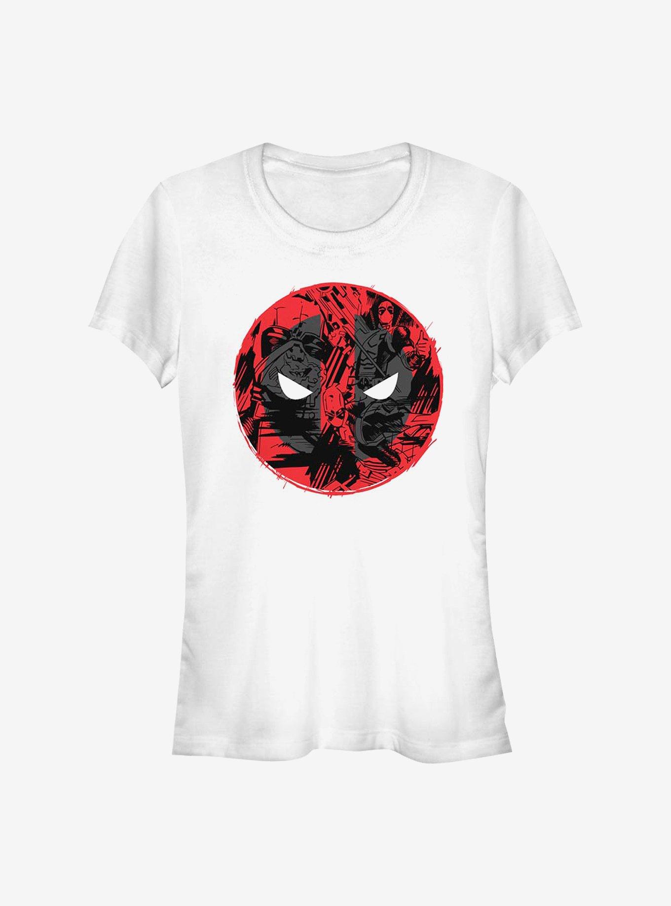 Marvel Deadpool Logo Fill Girls T-Shirt, WHITE, hi-res