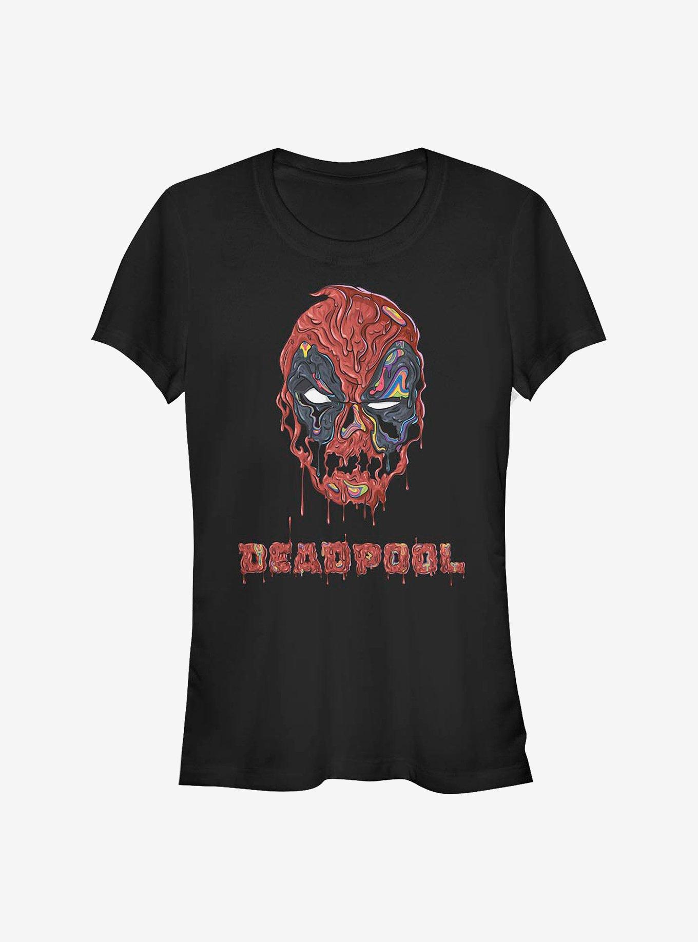 Marvel Deadpool Melting Deadpool Girls T-Shirt, BLACK, hi-res