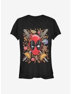 Marvel Deadpool Shells And Tacos Girls T-Shirt, BLACK, hi-res