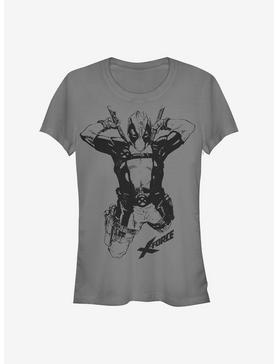 Marvel Deadpool Straight Black Girls T-Shirt, CHARCOAL, hi-res