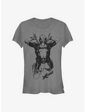 Marvel Deadpool Straight Black Girls T-Shirt, CHARCOAL, hi-res