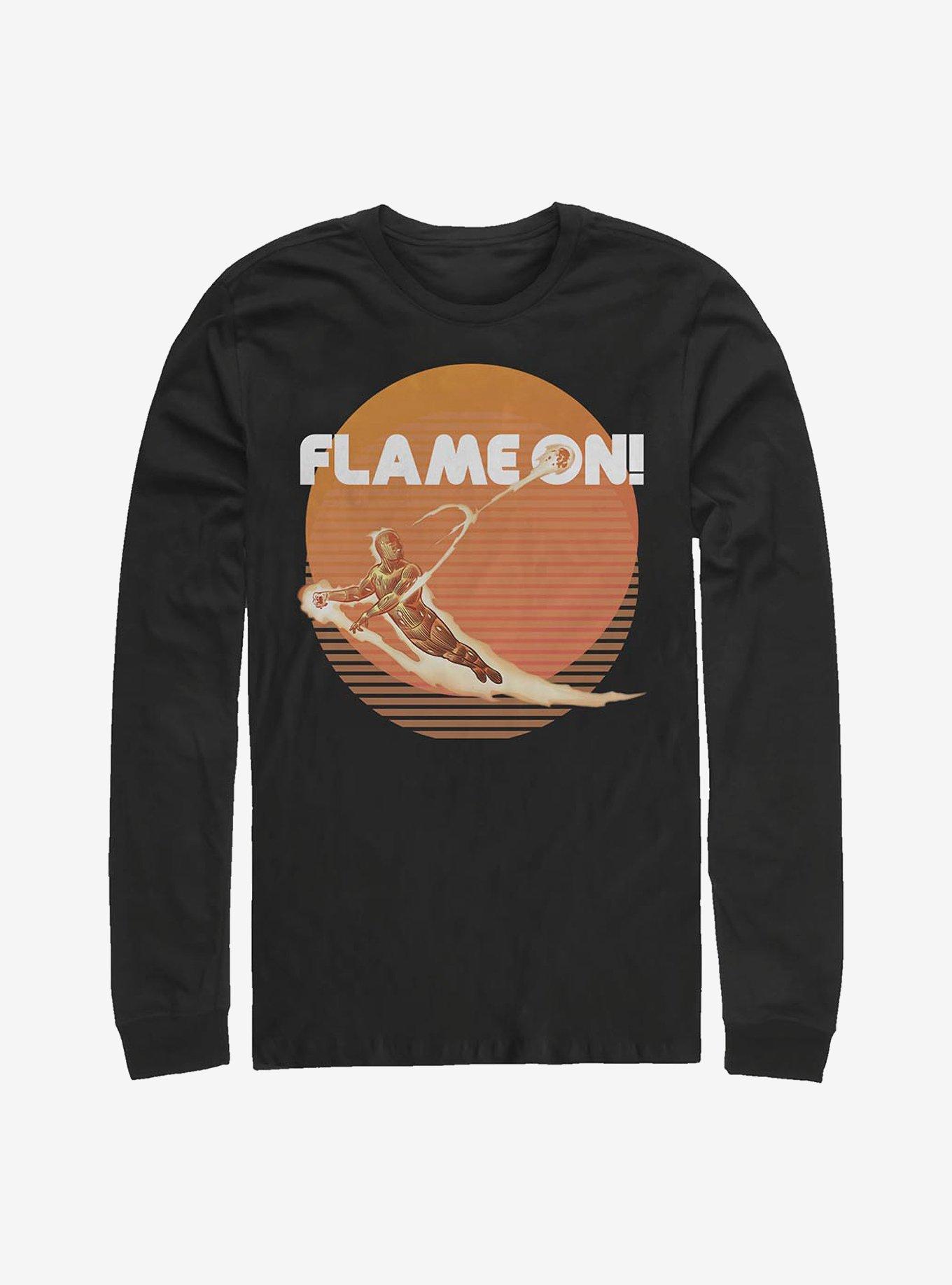 Marvel Fantastic Four Retro Flame Long-Sleeve T-Shirt, BLACK, hi-res