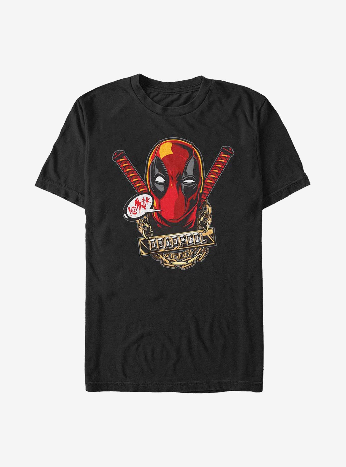 Marvel Deadpool Gold Plated T-Shirt, BLACK, hi-res