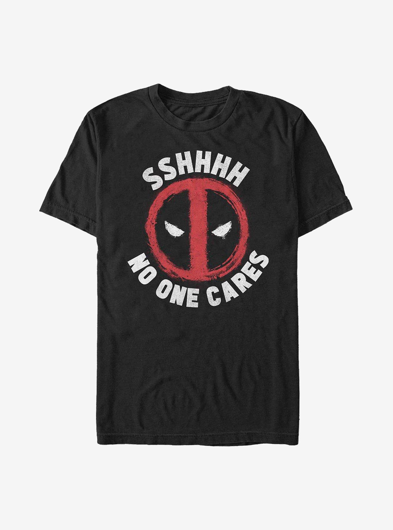 Marvel Deadpool No One Cares T-Shirt, BLACK, hi-res