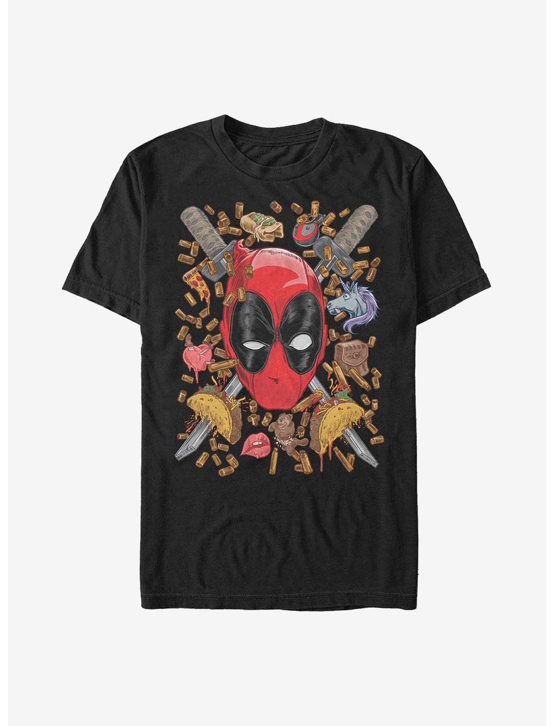 Marvel Deadpool Shells And Tacos T-Shirt, BLACK, hi-res
