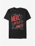 Marvel Deadpool Sketchy Merc T-Shirt, BLACK, hi-res