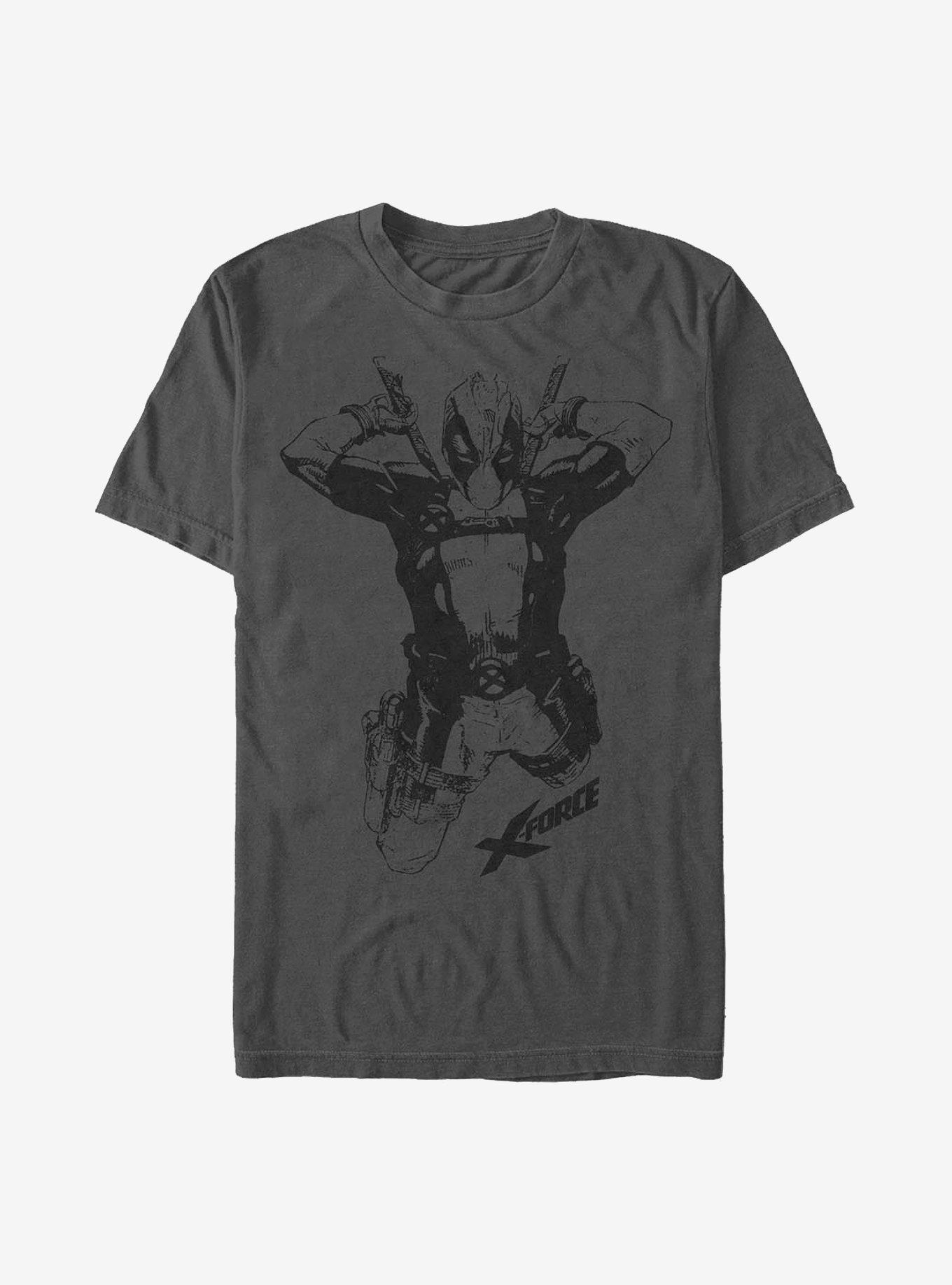 Marvel Deadpool Straight Black T-Shirt, CHARCOAL, hi-res