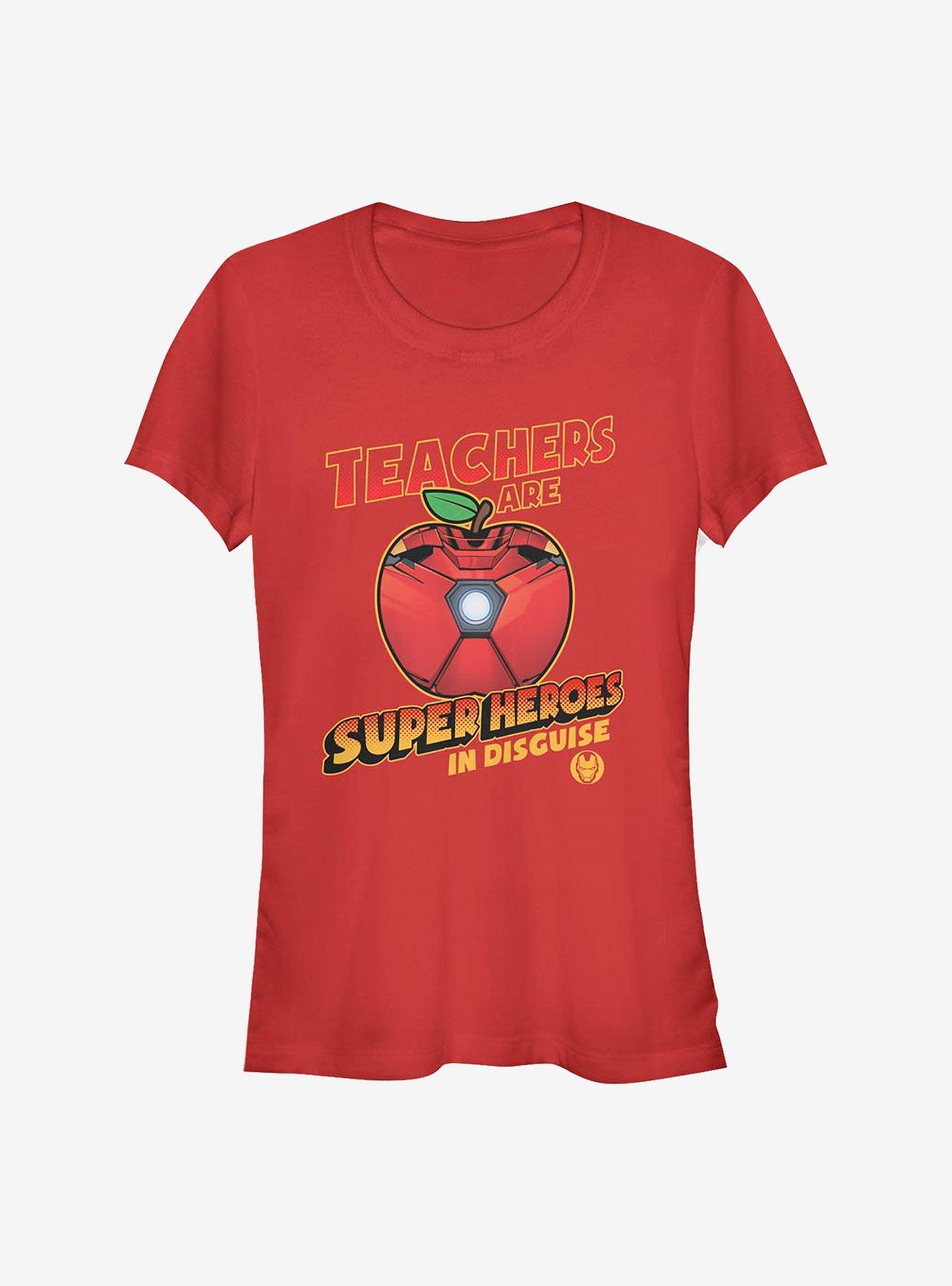 Marvel Iron Man Teachers Are Superheroes Girls T-Shirt, RED, hi-res
