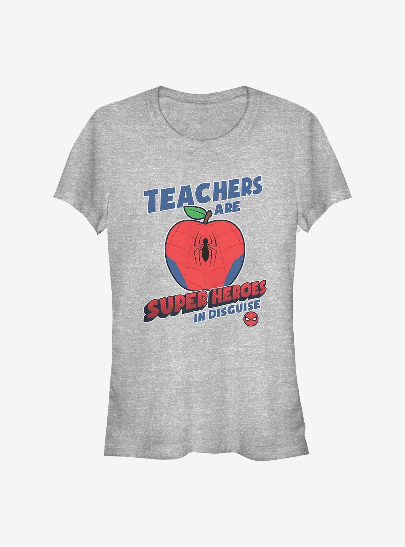 Marvel Spider-Man Teachers Are Superheroes Girls T-Shirt, ATH HTR, hi-res