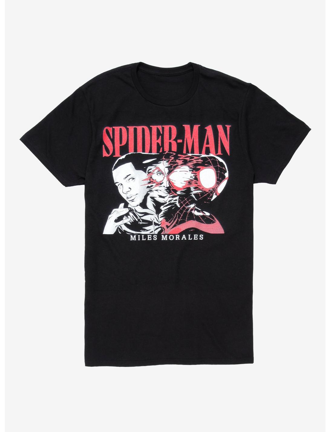 Marvel Spider-Man Miles Morales Transformation T-Shirt - BoxLunch Exclusive, BLACK, hi-res